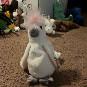 Plush Cockatoo Toy - White and Pink
